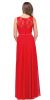 Lace Bodice Beaded Waist Long Chiffon Bridesmaid Dress back in Red